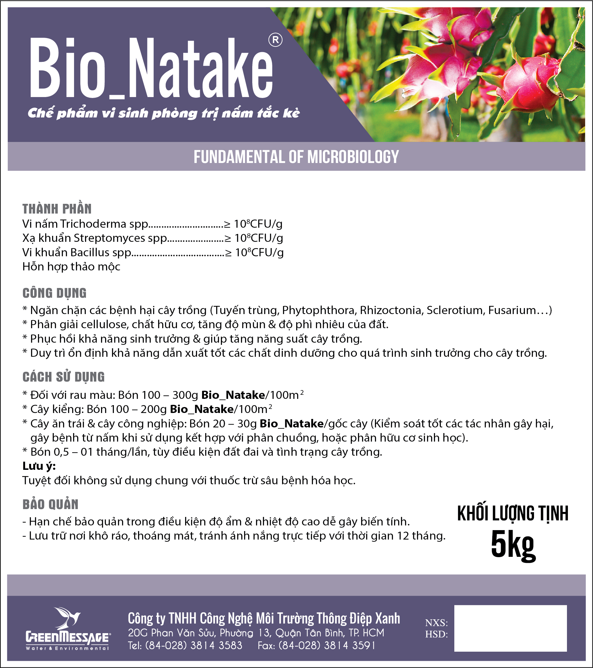 Bio_Nakate - Chế phẩm vi sinh phòng trị nấm tắc kè (dạng Rắn)