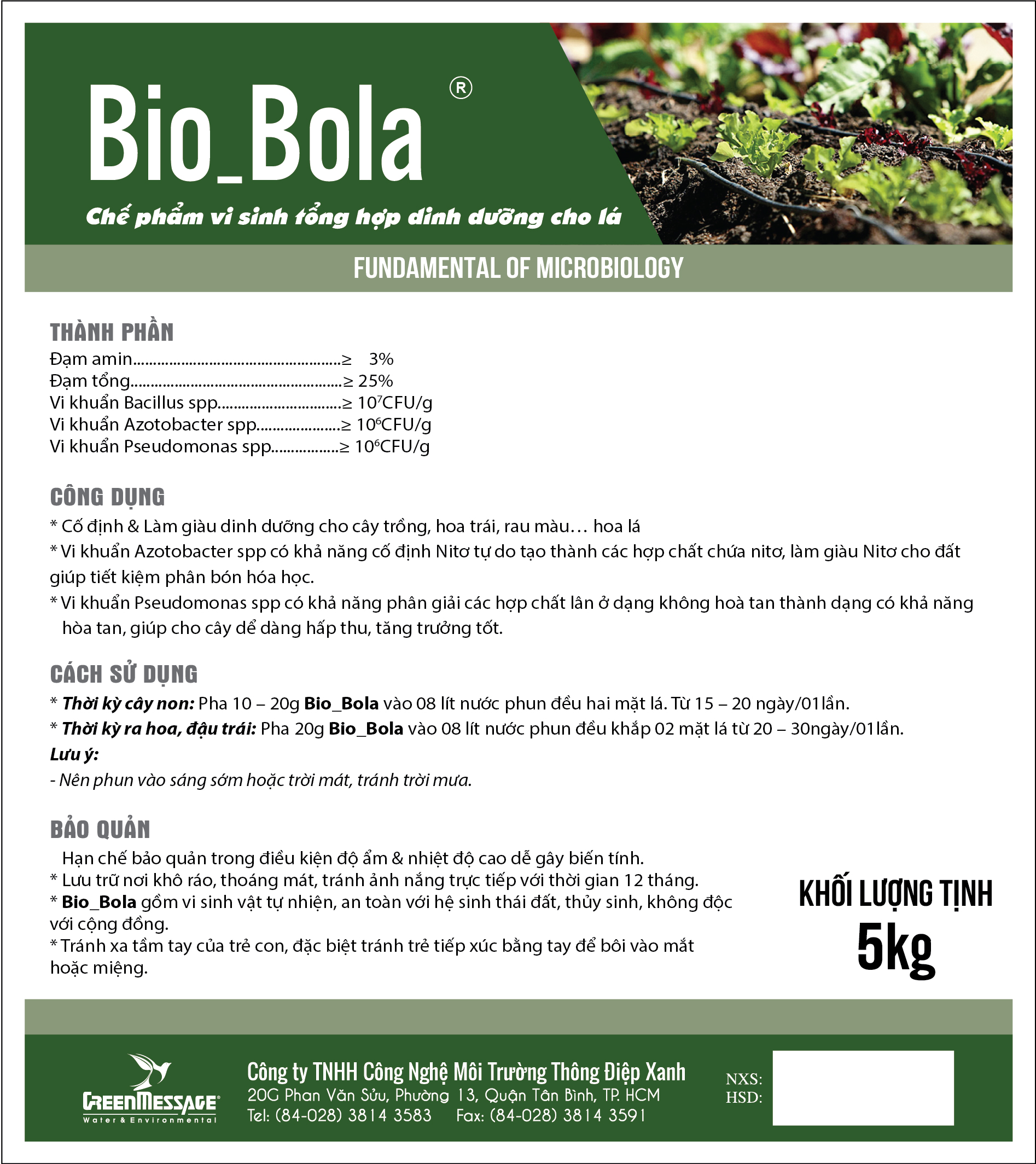 Bio_Bola - Chế phẩm vi sinh tổng hợp dinh dưỡng cho lá (dạng rắn)
