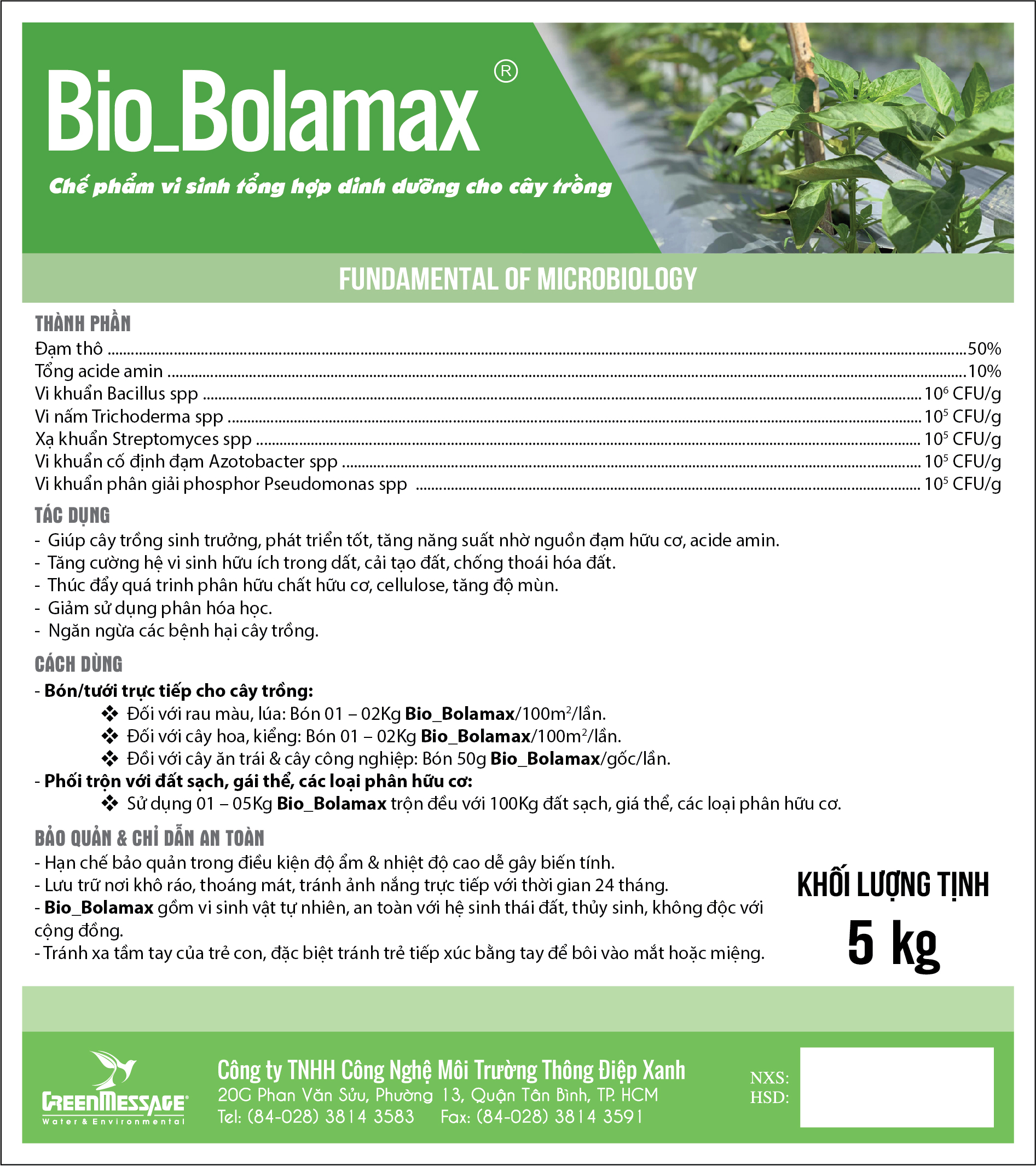 Bio_Bolamax - Chế phẩm vi sinh tổng hợp dinh dưỡng cho cây trồng