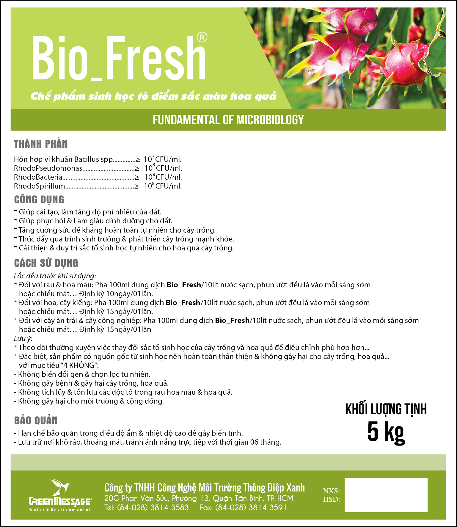 Bio_Fresh - Chế phẩm sinh học tô điểm sắc màu hoa quả (dạng lỏng)