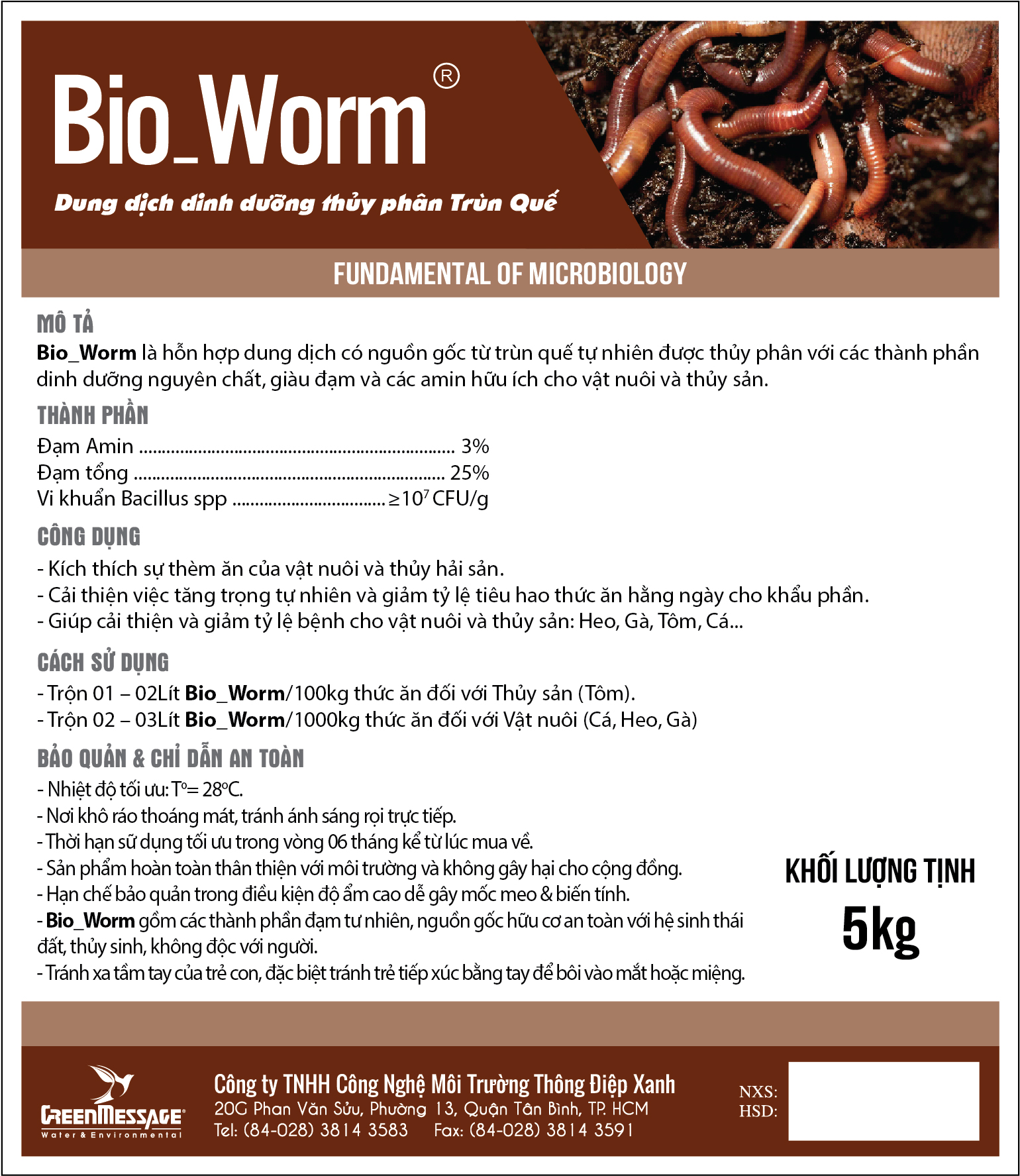 Bio_Worm - Dung dịch dinh dưỡng thủy phân Trùn Quế